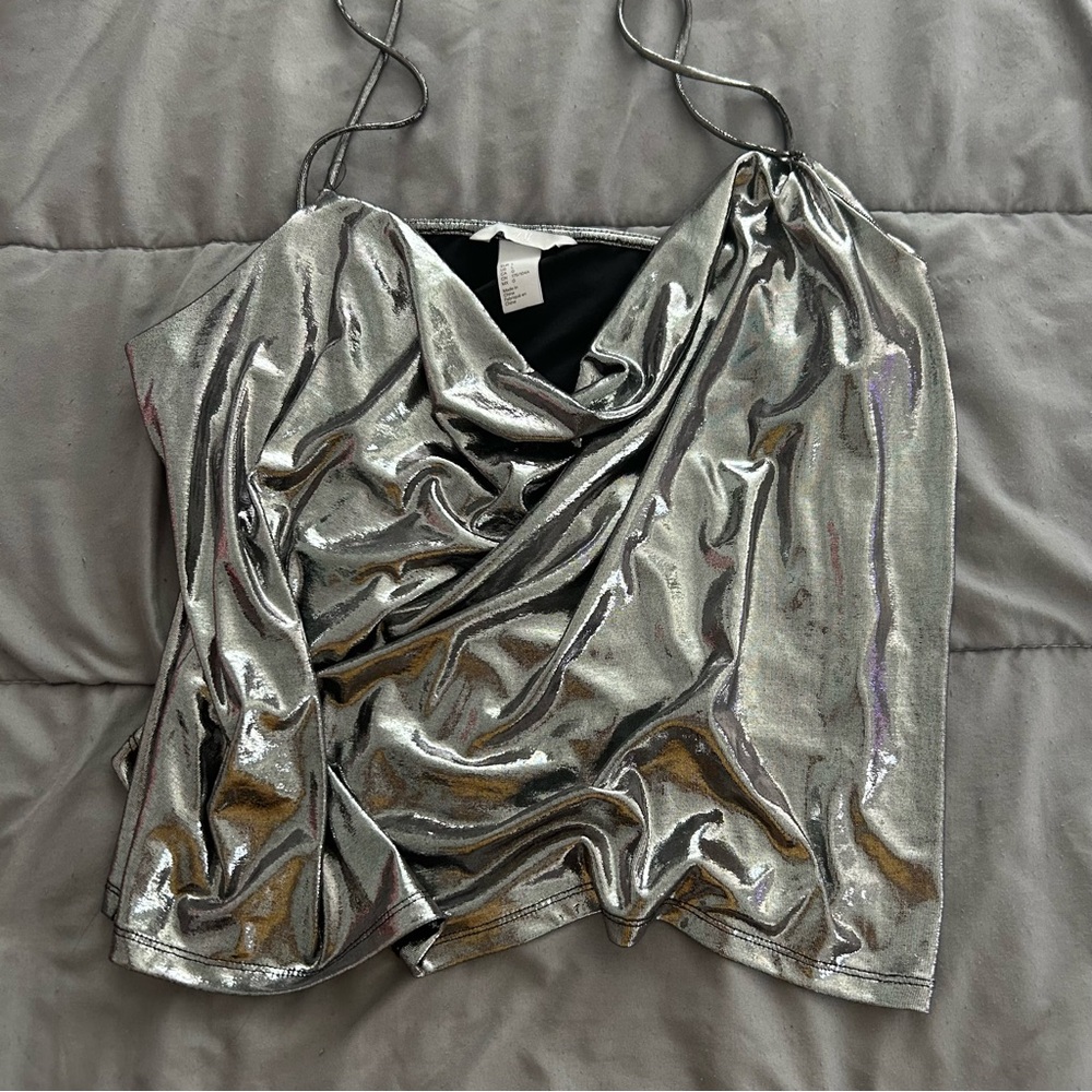 Silver Metallic Women's Top